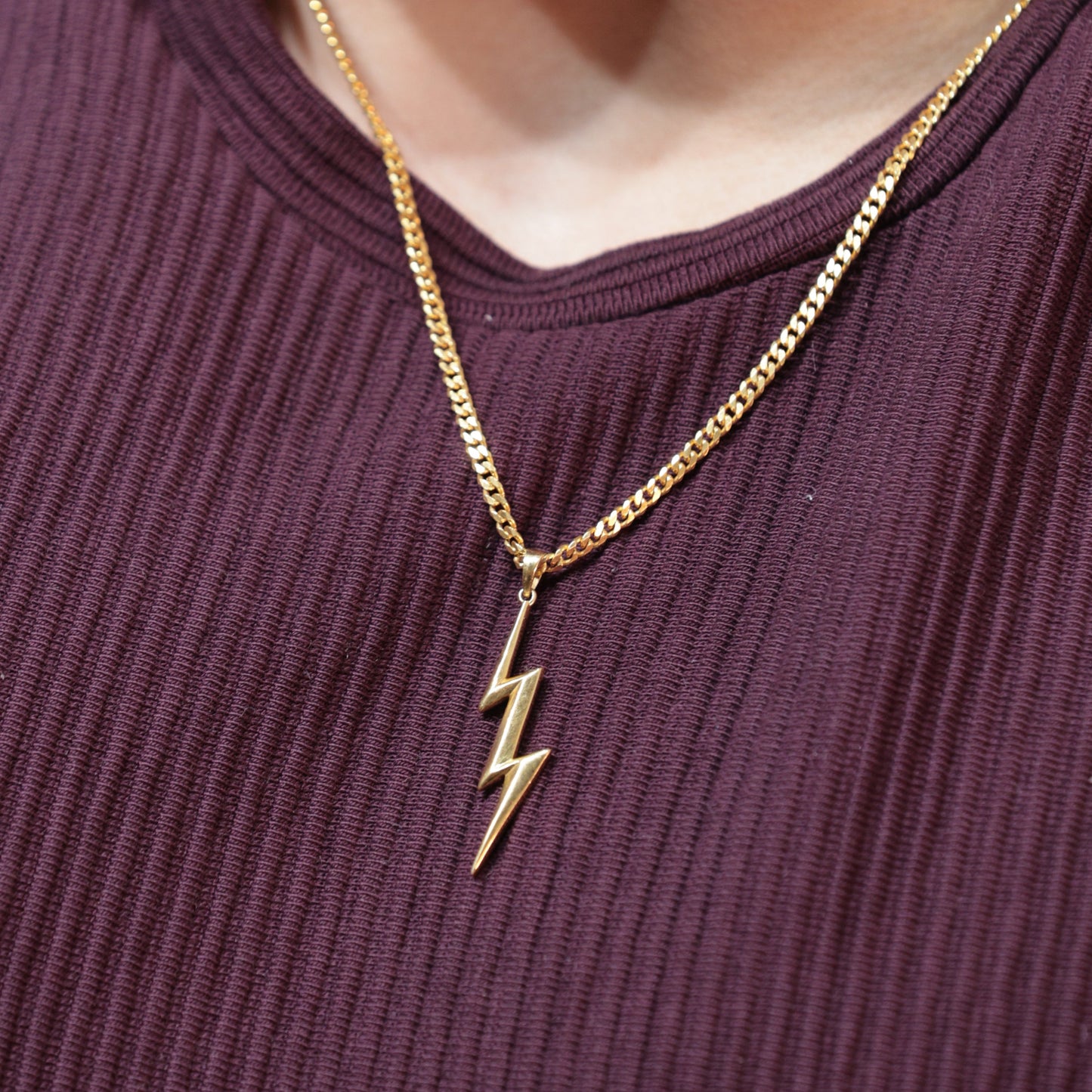 Flash of Brilliance Pendant with Link Chain - Gold