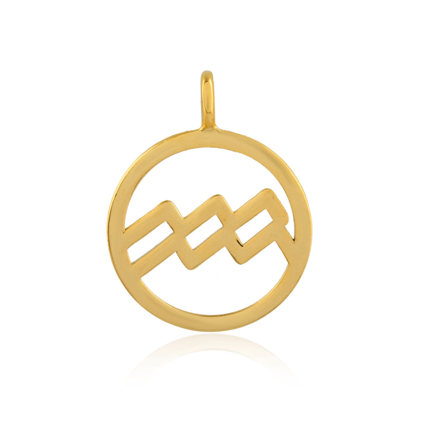 Aquarius Zodiac Pendant - Gold Plated
