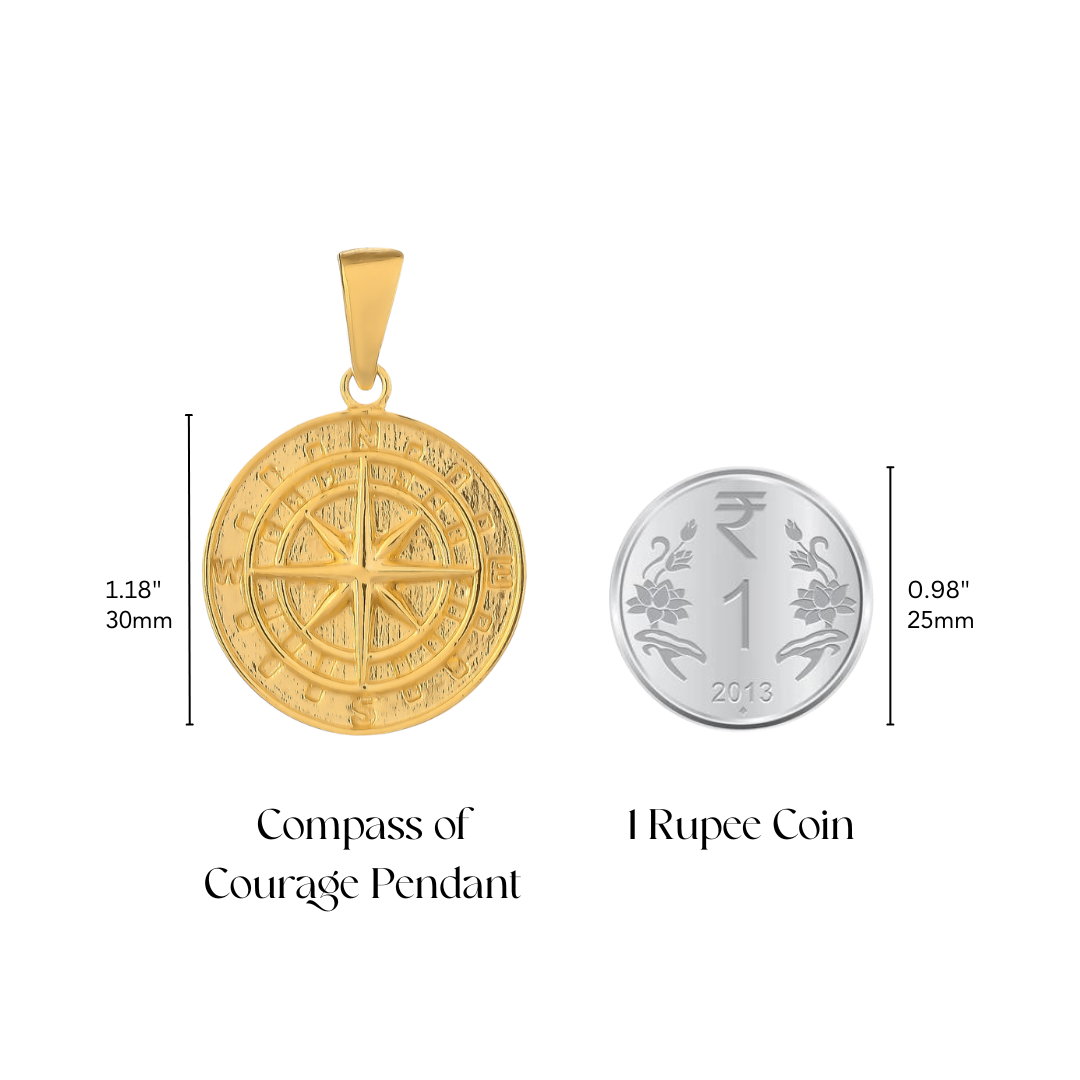 Compass of Courage Pendant - Gold
