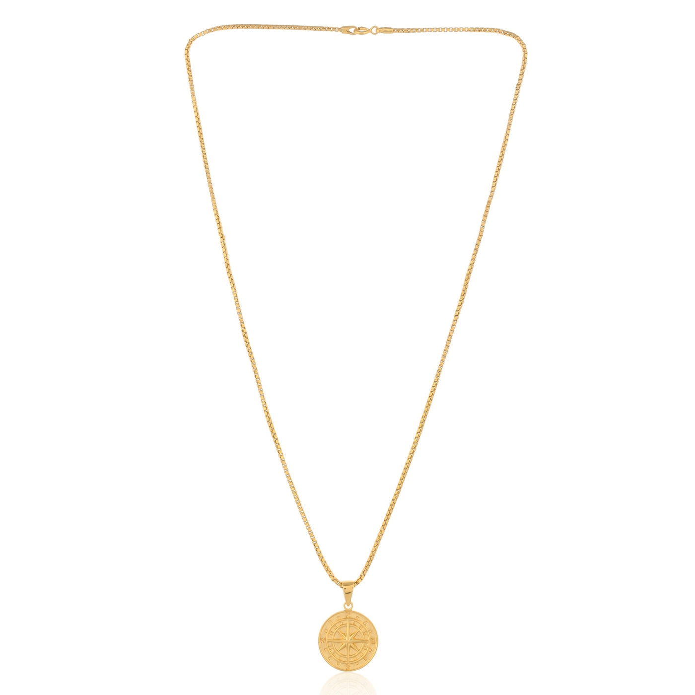 Compass of Courage Pendant with Box Chain - Gold