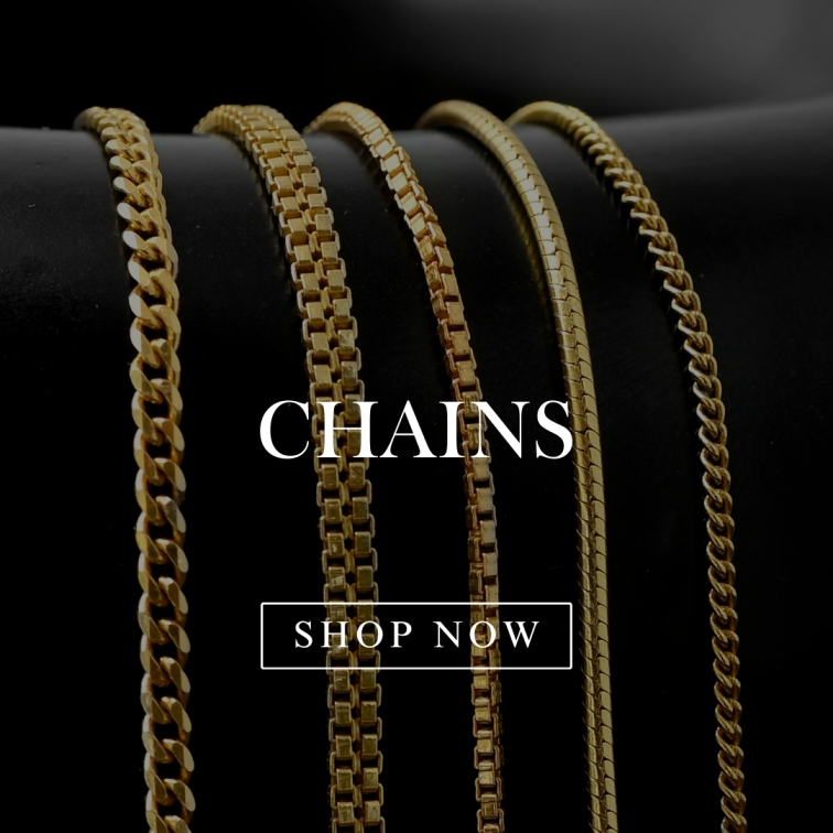  A collection of original silver and gold plated chains for mens & boys. Offers ideas for layering mens necklaces and creating a personalized look.