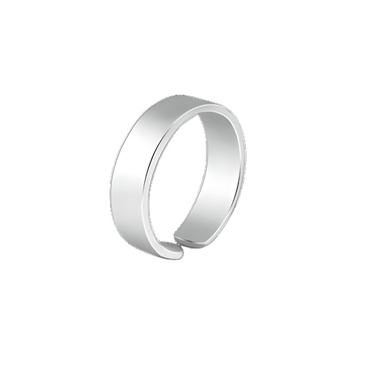 Band Ring For Him - Silver (Adjustable)