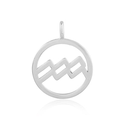 Aquarius Zodiac Pendant - Silver