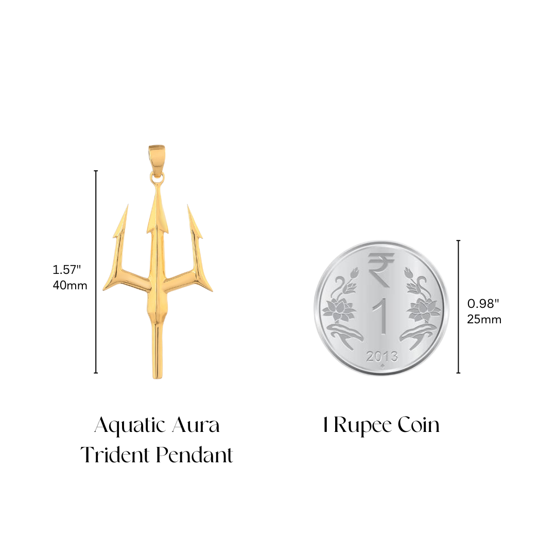 Aquatic Aura Trident Pendant - Gold Plated