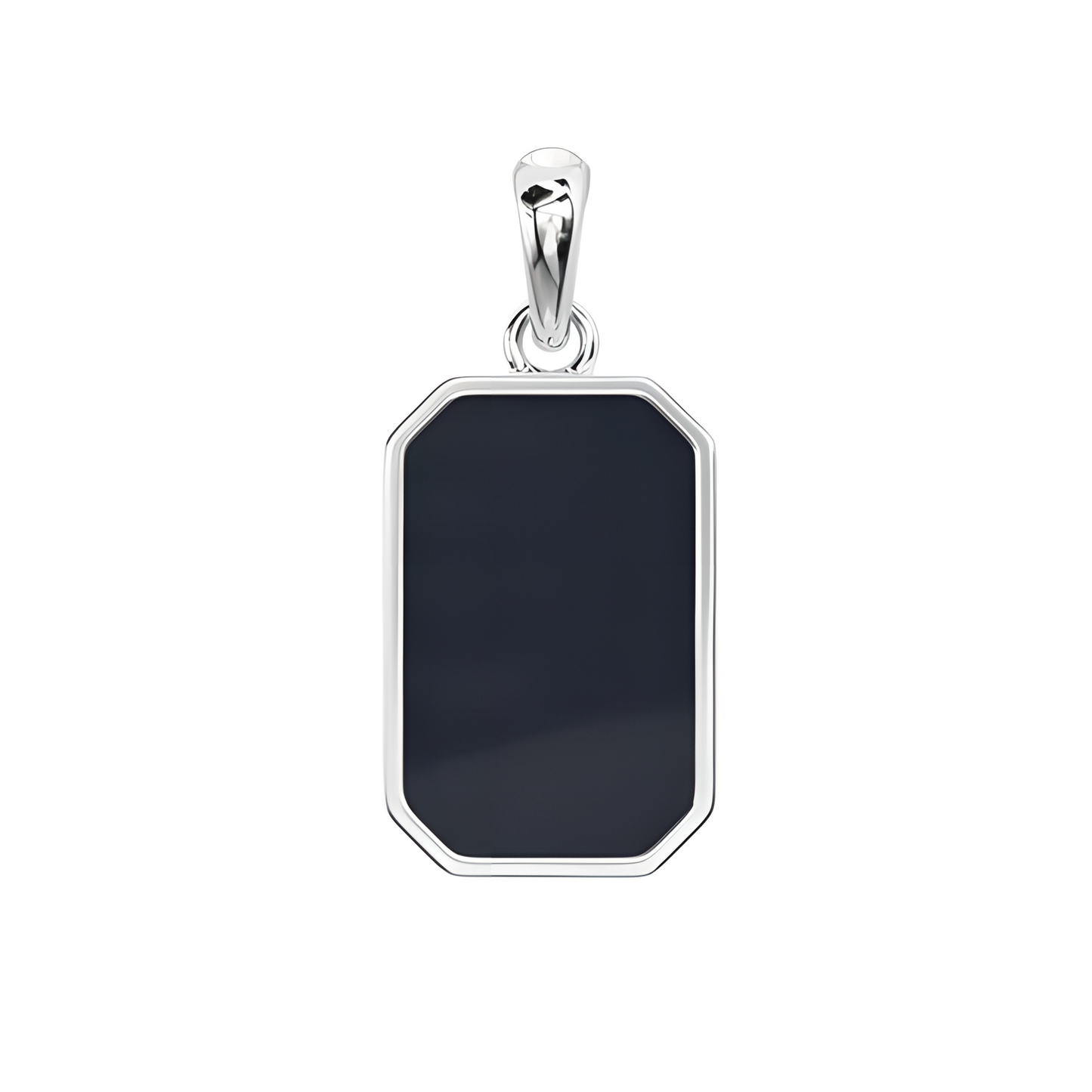 Black enamel silver pendant for men. Unique pendant designs for male fashion.