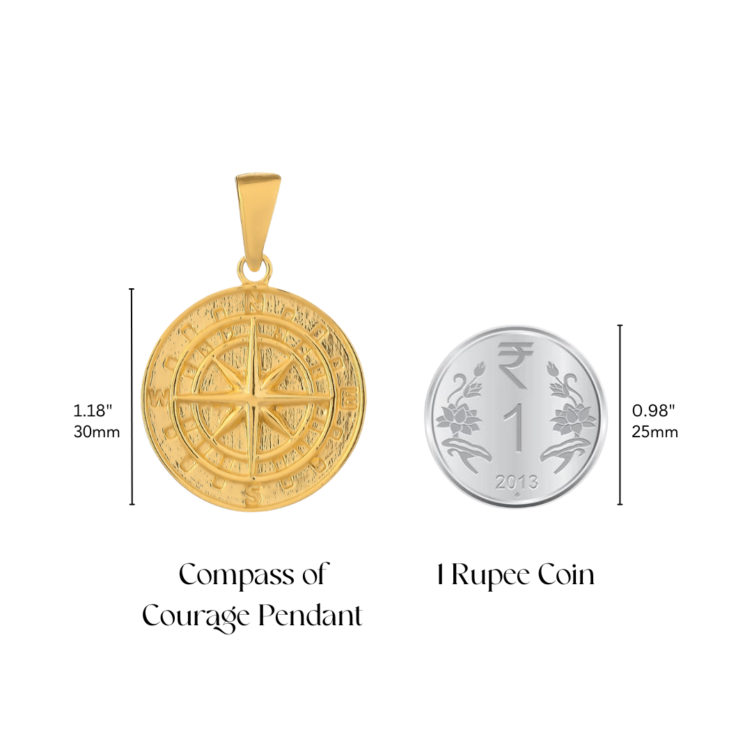 Compass of Courage  Pendant -  Gold