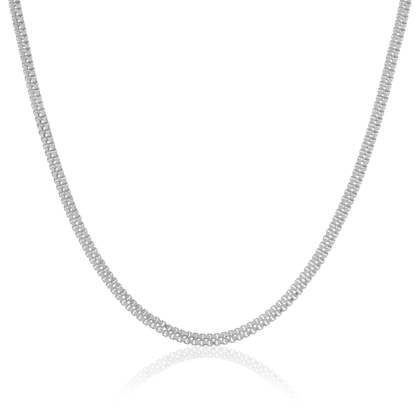 A high-resolution image of a 925 sterling silver chain necklace for men in India, perfect for layering with other pieces. 