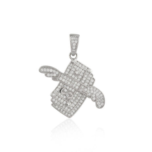 Flying Money Pendant - Silver