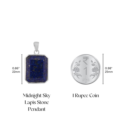 Midnight Sky Lapis Stone Pendant - Silver