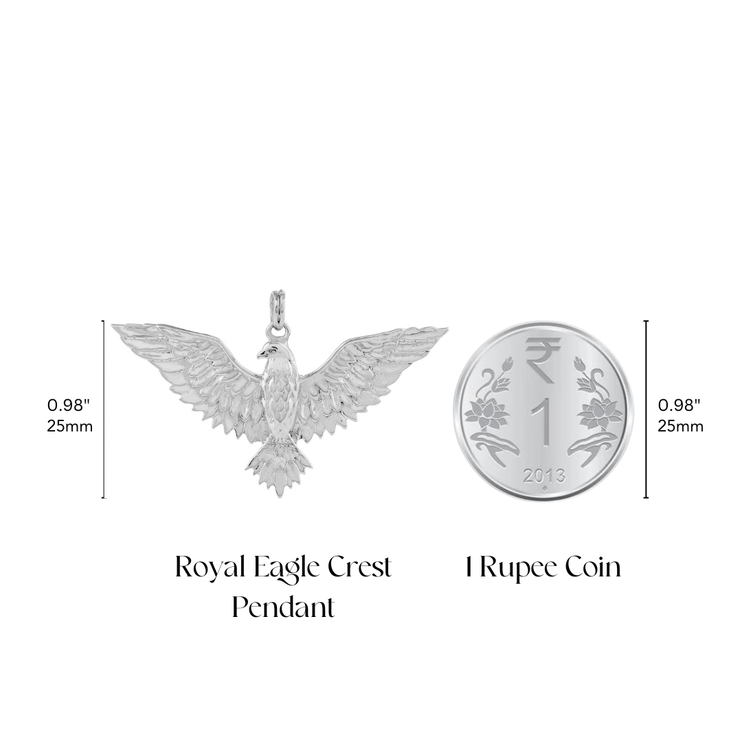 Royal Eagle Crest Pendant - Silver