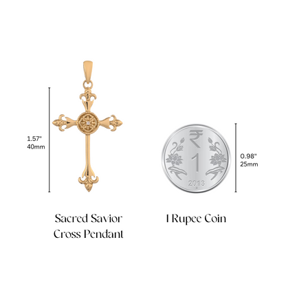 Sacred Savior Cross Pendant - Gold