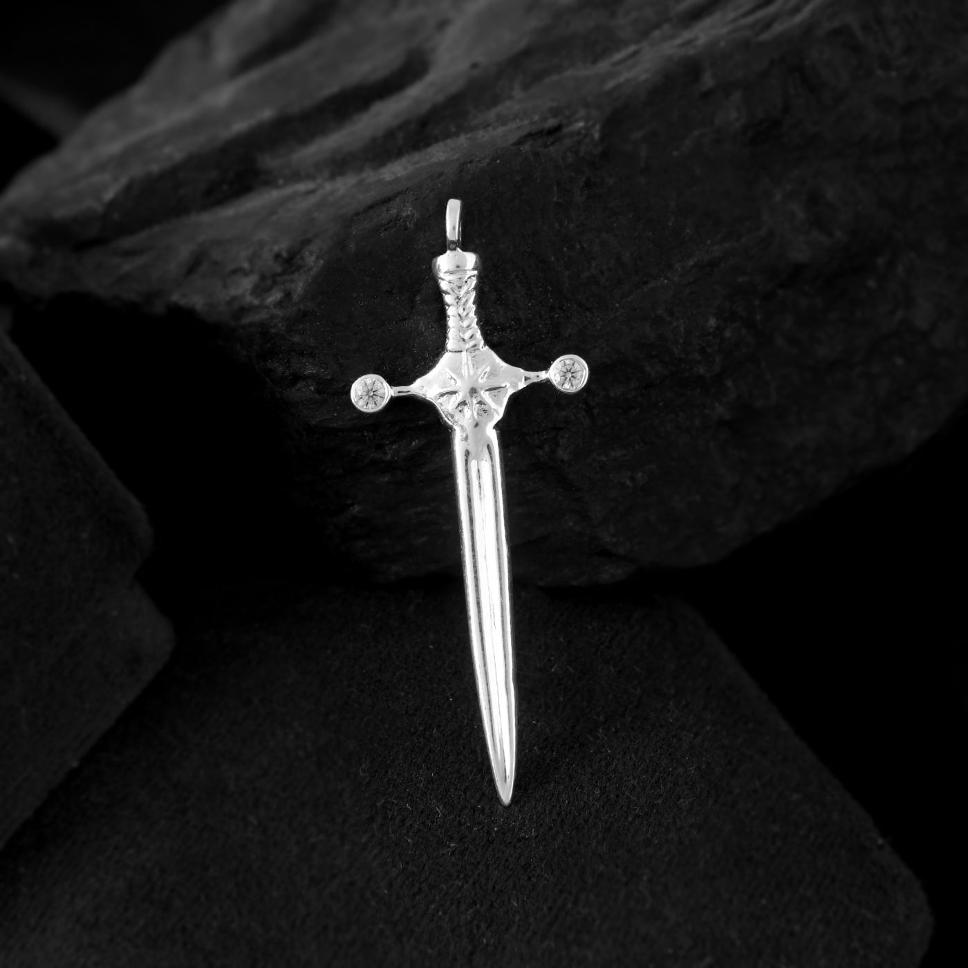 This pure silver sword pendant for men is a reminder that even the smallest weapon can be powerful.